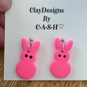 Pink Bunny Earrings